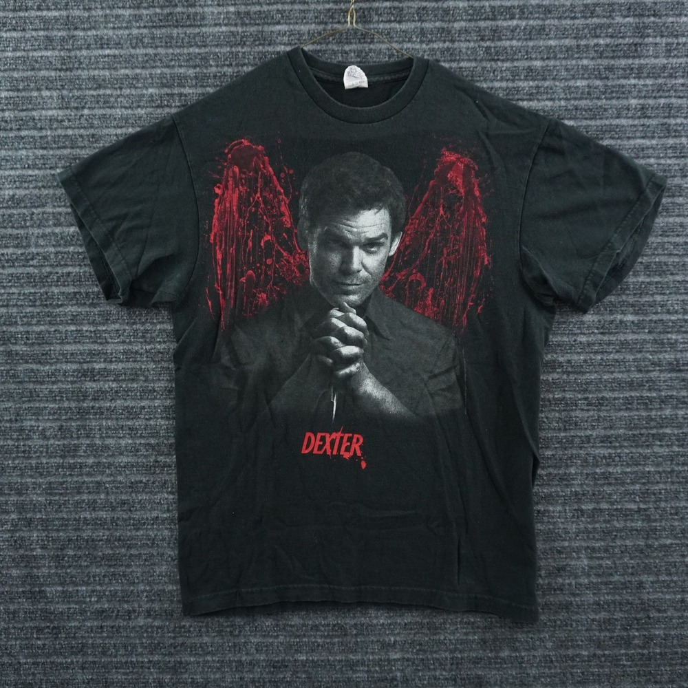 Delta Dexter Graphic T-Shirt Mens M Black Blood Wings Promo Tee 2010s Original